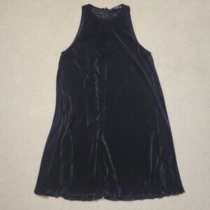 Mango Women's Black Pleated Sleeveless Flowy Dress, Size Small